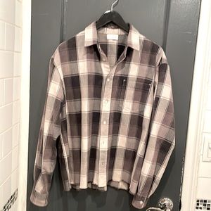 John Elliot Grey Plaid “Hemi” Overshirt Flannel like new barely worn Size 3 (M)
